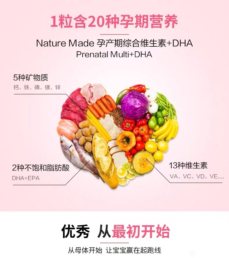商品Nature Made|孕期综合维生素+DHA,价格¥156,第3张图片详细描述