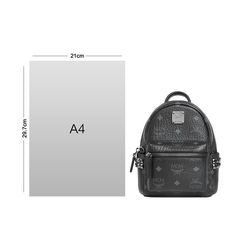 商品[国内直发] MCM|MCM 女士Stark Visetos系列超迷你款黑色经典LOGO印花人造革双肩背包 MMKAAVE13CO001,价格¥4647,第13张图片详细描述