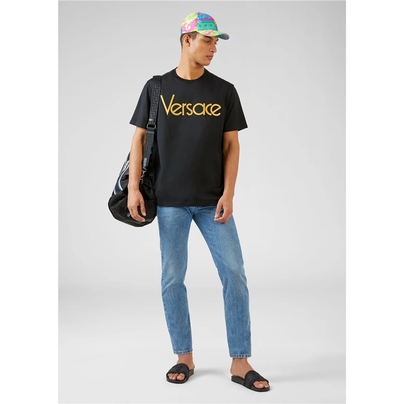 商品Versace|VERSACE 范思哲 男士黑色复古徽标T恤 A79331-A201952-A92Y,价格¥1846,第3张图片详细描述