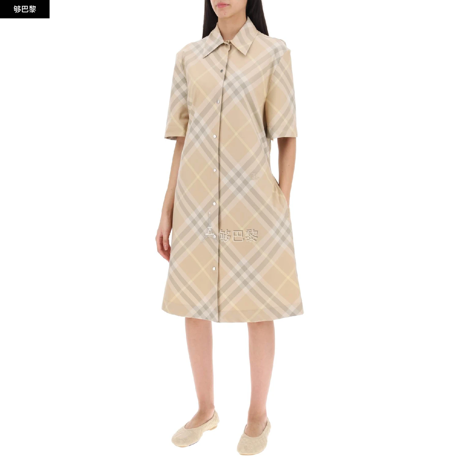 商品Burberry|【特惠6.0折】包邮包税【预售7天发货】 BURBERRY 2024春夏 女士 连衣裙 连衣裙 3040463 8083547B8686 ,价格¥5659,第6张图片详细描述