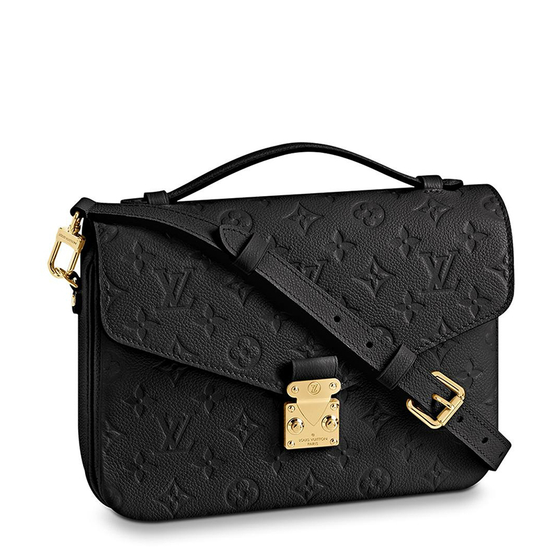 商品Louis Vuitton|预售十天 Louis Vuitton/路易威登 22春夏新款METIS系列 女士黑色老花压花柔软粒面牛皮革金扣翻盖开合单肩斜挎手提邮差包M41487,价格¥19920,第2张图片详细描述