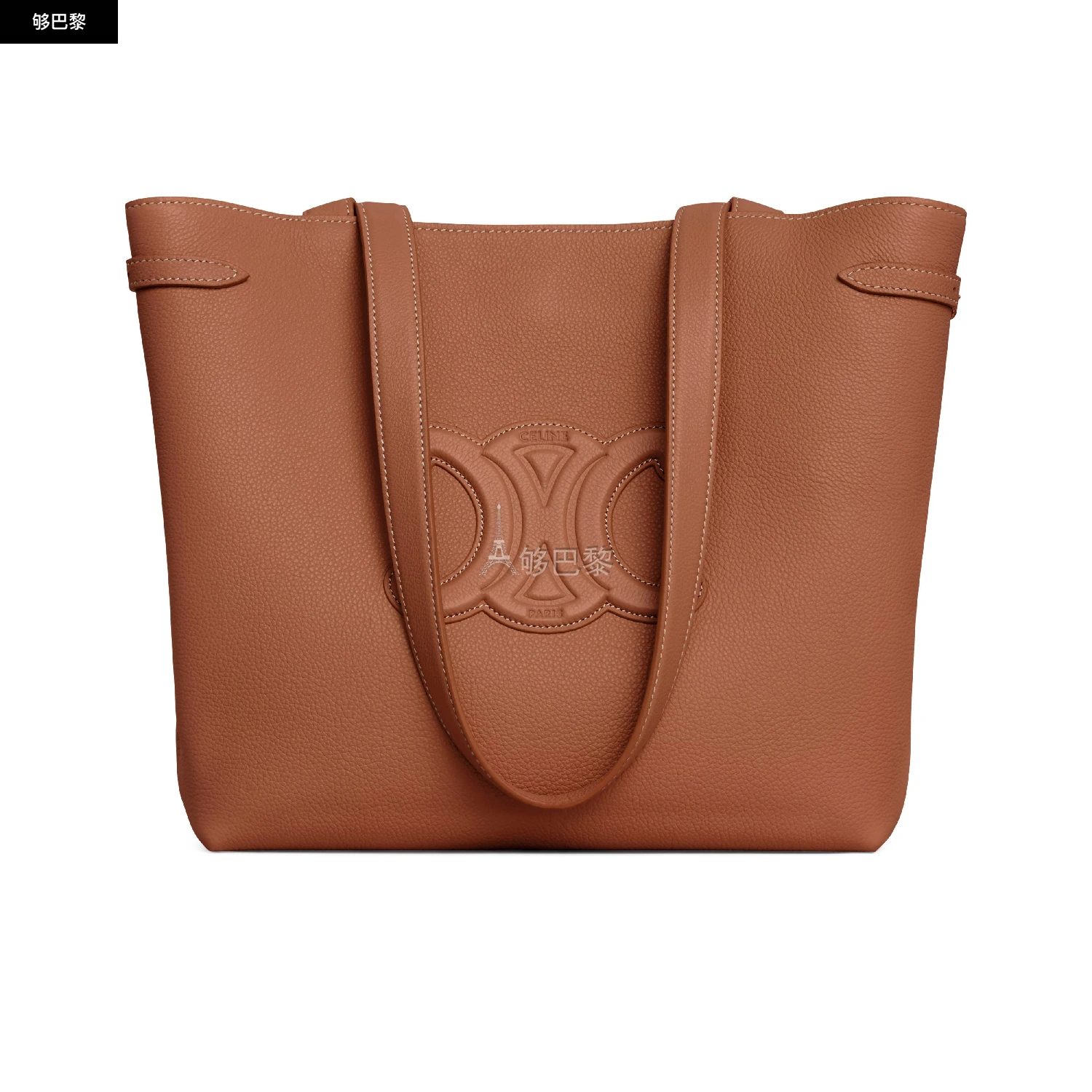 商品Celine|【预售】 女士 单肩包 Cabas Anaïs Triomphe小号粒面牛皮革手袋  CEL63Z5CBR1,价格¥18457,第3张图片详细描述
