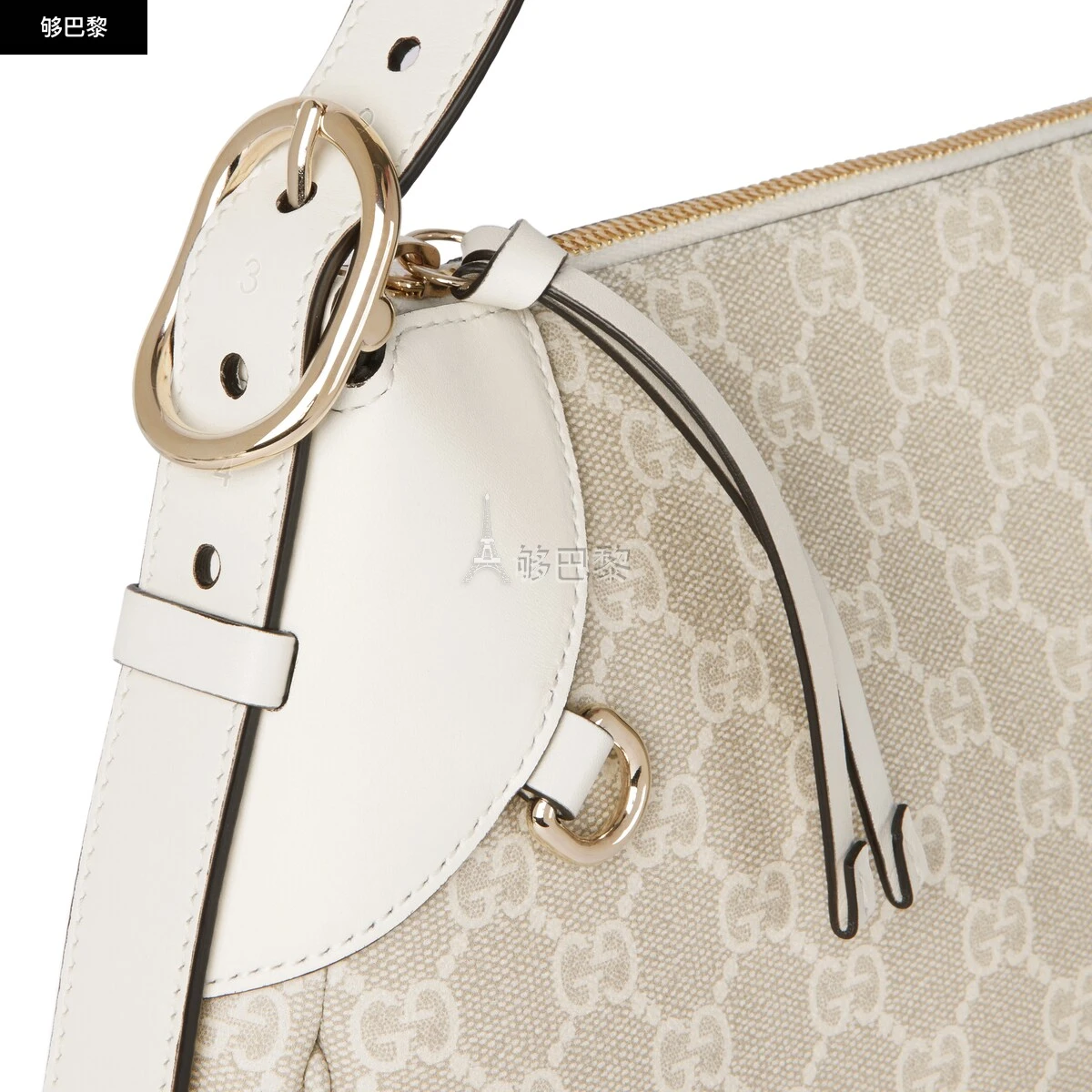 商品Gucci|【预售】 古驰 24秋冬 女士 单肩包 GG EMBLEM系列中号肩背包 815216 FAD6L 9641,价格¥16586,第3张图片详细描述