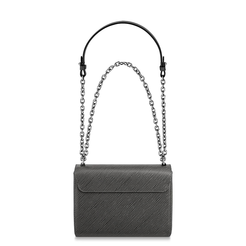 商品Louis Vuitton|预售十天 Louis Vuitton/路易威登 TWIST系列 女士中号金属锡灰色粒纹Epi皮革银色饰面链条单肩斜挎包M56530,价格¥30521,第4张图片详细描述