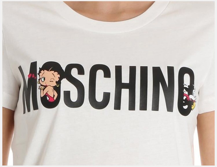 商品Moschino|Moschino 莫斯奇诺 女士白色纯棉T恤 EA0707-0540-1001,价格¥1077,第10张图片详细描述