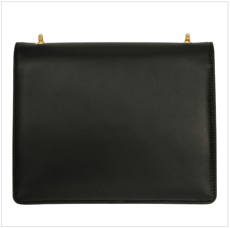 商品Salvatore Ferragamo|Salvatore Ferragamo 菲拉格慕 女士经典黑色皮革马蹄扣logo单肩手拿包 21-F893CALFNERO,价格¥4558,第5张图片详细描述