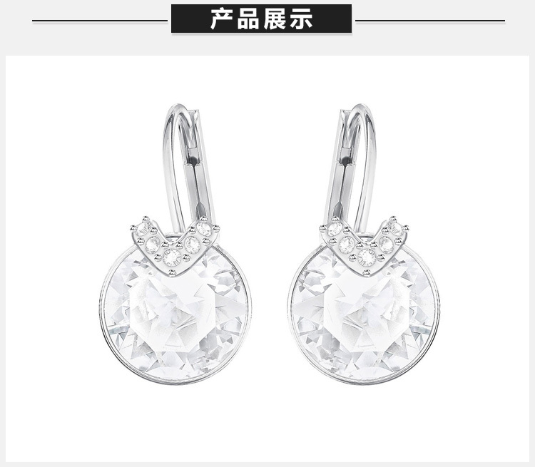 商品Swarovski|Swarovski 施华洛世奇 女士穿孔白金色耳环 5292855,价格¥446,第5张图片详细描述