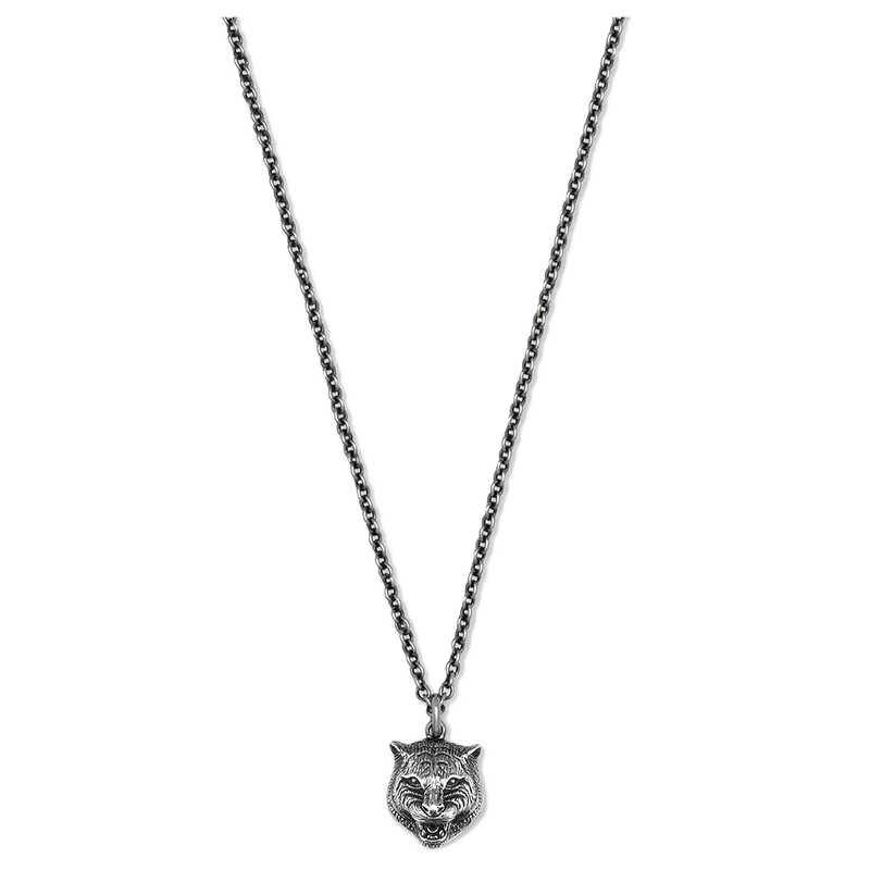 商品Gucci|GUCCI/古驰 925银猫头吊坠龙虾扣项链,价格¥2852,第3张图片详细描述