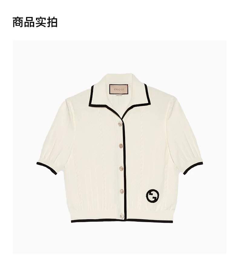 商品[国内直发] Gucci|GUCCI 米白色女士针织衫/毛衣 748870-XKDGJ-9207,价格¥10860,第4张图片详细描述