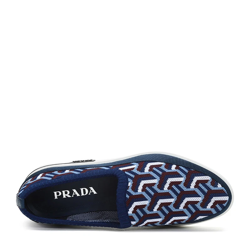 商品Prada|Prada 普拉达 浅蓝色织物男士平底鞋 4D3398-3KR7-F0013,价格¥3156,第3张图片详细描述