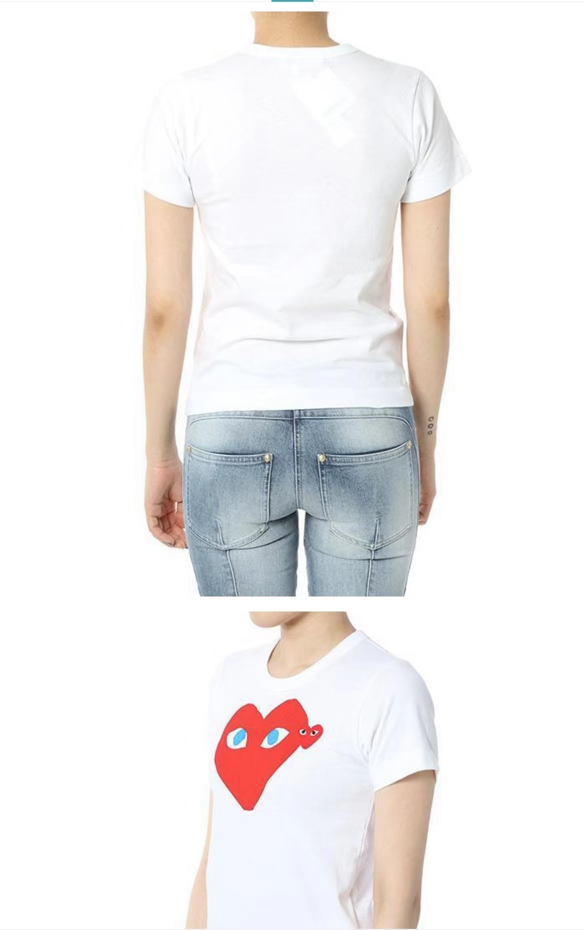 商品Comme des Garcons|红色爱心短袖男女款AZ-T085-051（澳门仓发货）,价格¥658,第6张图片详细描述