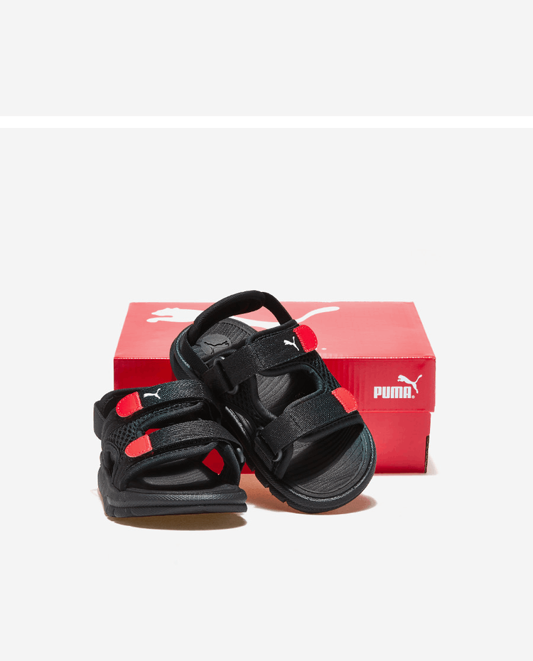 商品Puma|【Brilliant|包邮包税】彪马 Puma Evolve Sandal PS 儿童  凉鞋 沙滩鞋 运动凉鞋 拖鞋  PKI38914701 PUMA Black-PUMA White-For All Time Red,价格¥271,第4张图片详细描述