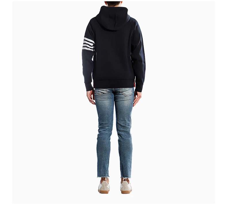商品[国内直发] Thom Browne|THOM BROWNE 男士海军蓝色臂章拉链连帽衫 MJT204A-06452-415,价格¥7909,第7张图片详细描述