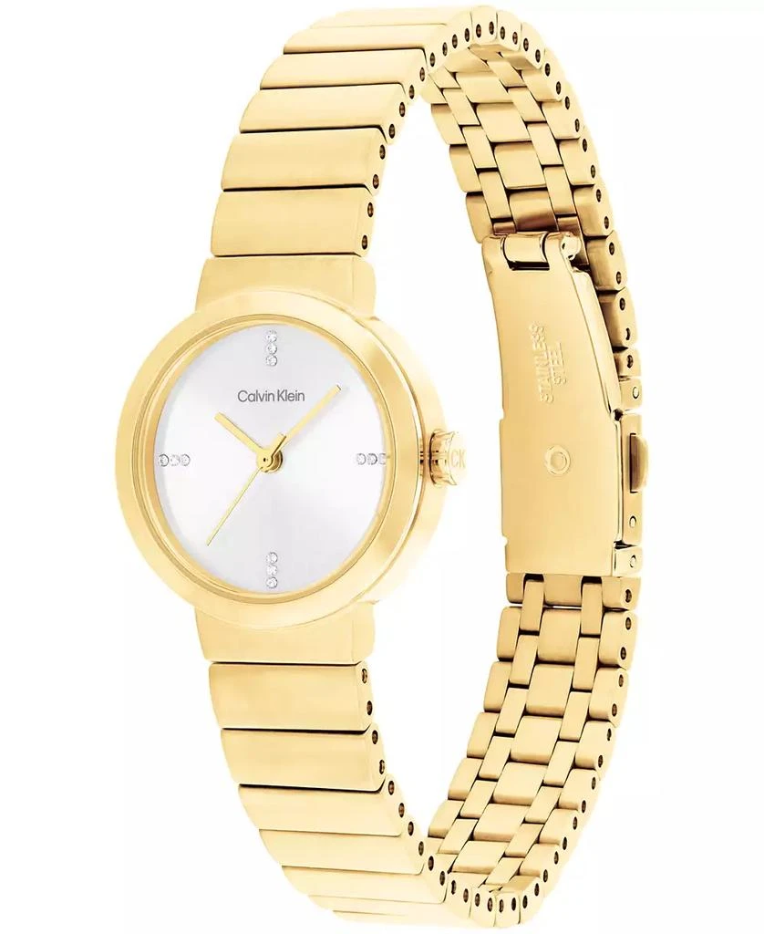 商品Calvin Klein|Women's Three Hand Gold-Tone Stainless Steel Bracelet Watch 25mm,价格¥896,第2张图片详细描述