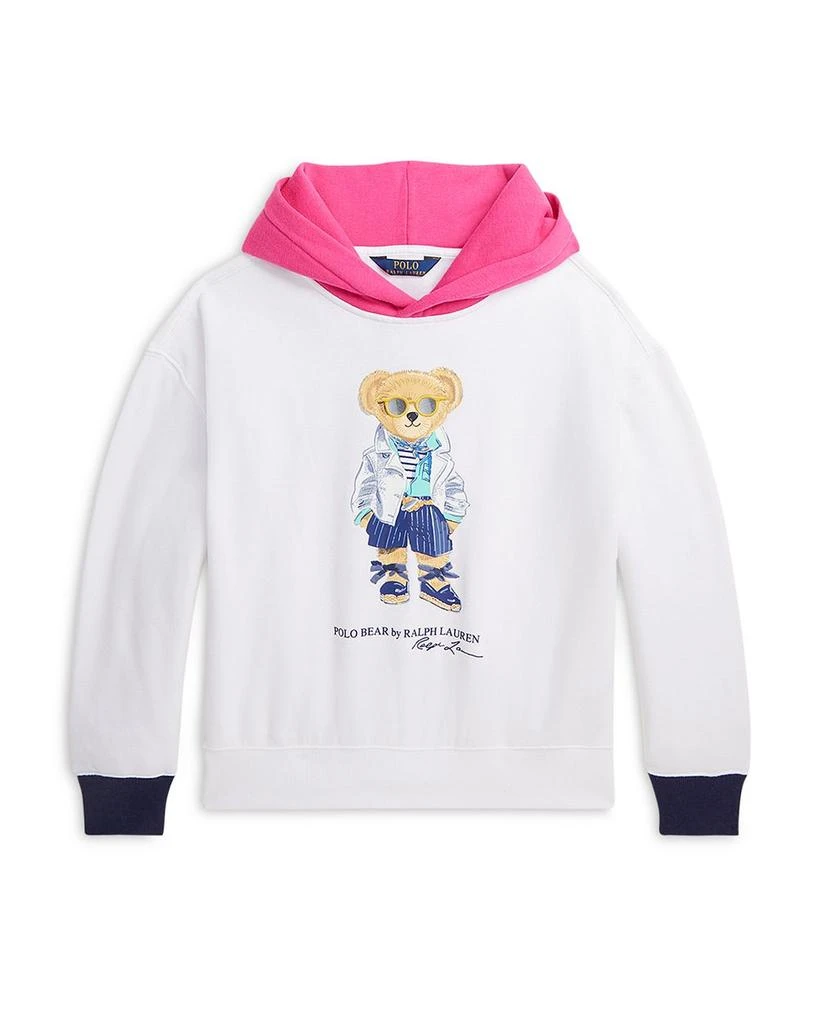 商品Ralph Lauren|Girls' Polo Bear Fleece Hoodie - Little Kid, Big Kid,价格¥254,第1张图片详细描述
