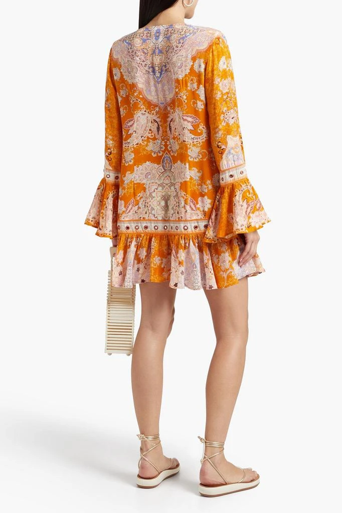 商品Camilla|Jacquard-paneled embellished printed silk crepe de chine mini dress,价格¥1040,第1张图片