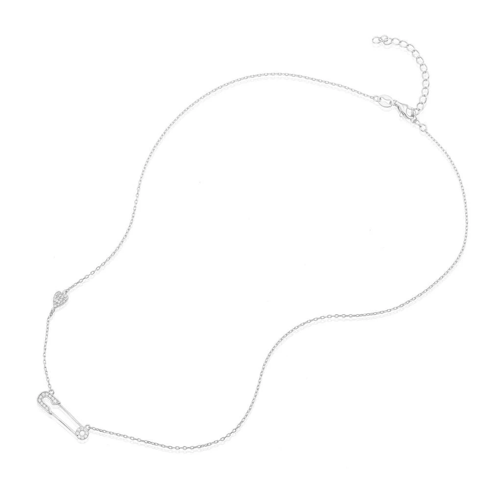 商品ADORNIA|Adornia  Safety Pin Heart Necklace silver,价格¥151,第1张图片详细描述