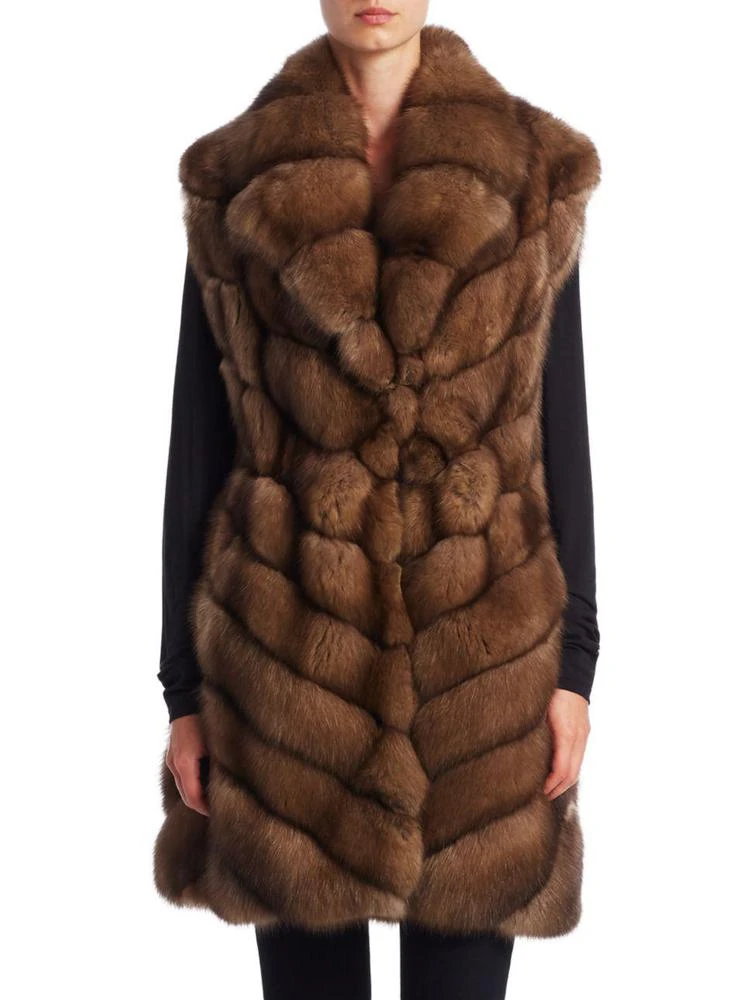 商品The Fur Salon|Sable Fur Chevron Vest,价格¥98423,第1张图片