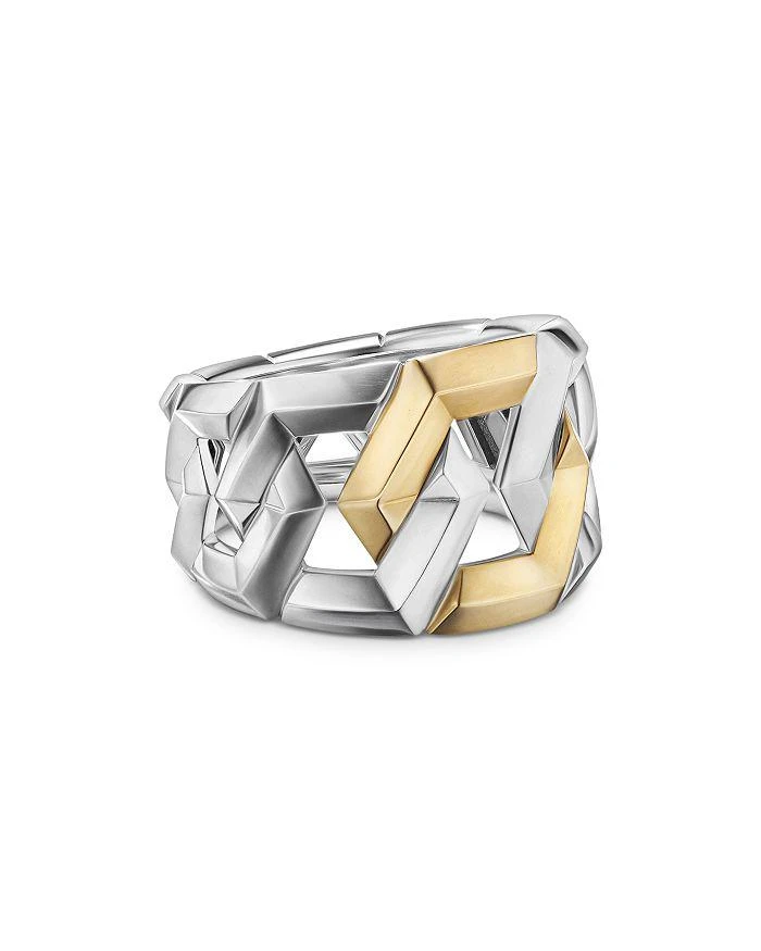 商品David Yurman|Carlyle Ring in Sterling Silver with 18K Yellow Gold,价格¥8955,第1张图片