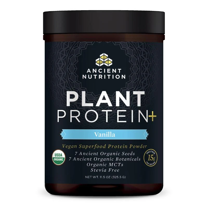 商品Ancient Nutrition|Plant Protein+ | Powder Vanilla (12 Servings),价格¥341,第1张图片