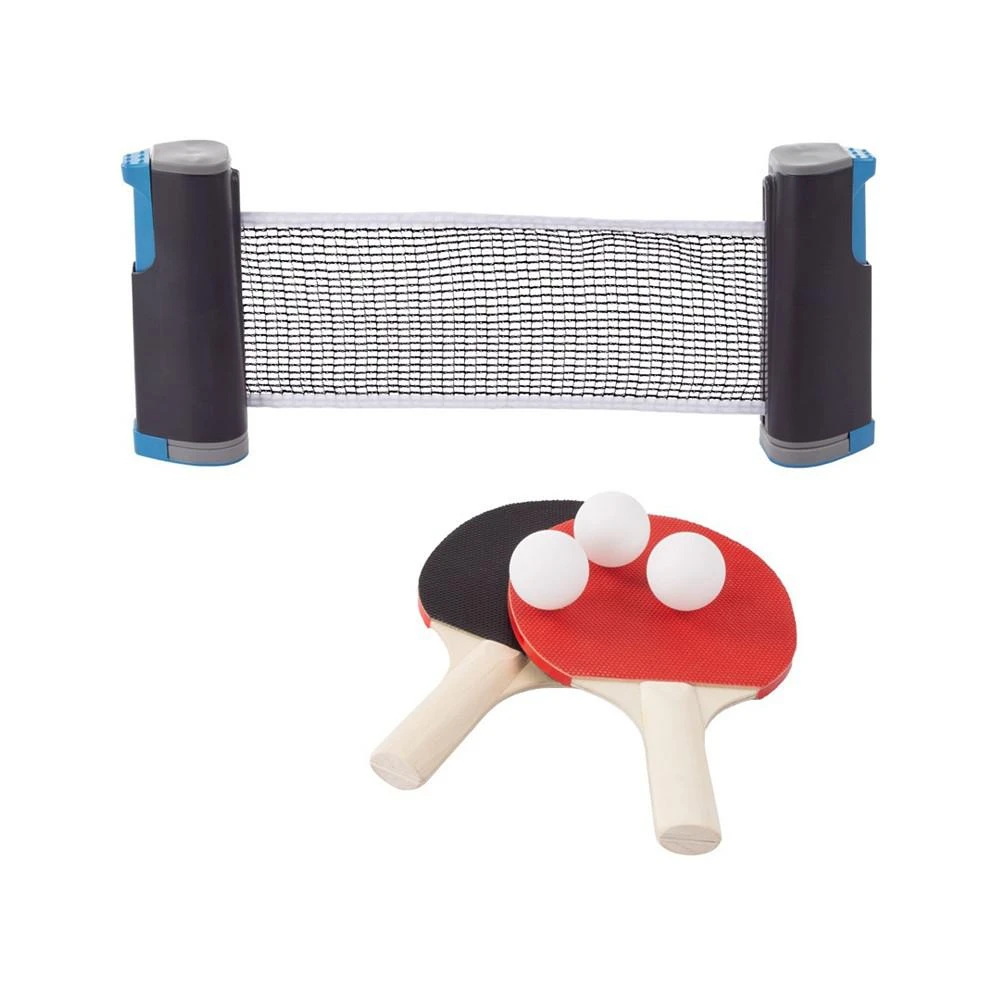 商品Trademark Global|Hey Play Table Tennis Set - Portable Instant Two Player Game With Retractable Net, Wooden Paddles And Balls For Two Player Family Fun On The Go,价格¥240,第1张图片