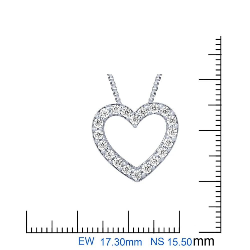 商品Macy's|Diamond Heart Pendant Necklace (1/2 ct. t.w.) in 14k White Gold, 16" + 2" extender,价格¥5100,第5张图片详细描述