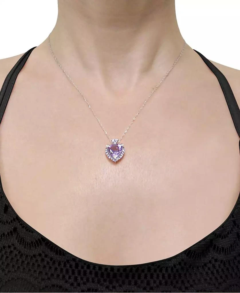 商品Macy's|Amethyst Tanzanite and Diamond Accent Heart Necklace,价格¥8486,第2张图片详细描述