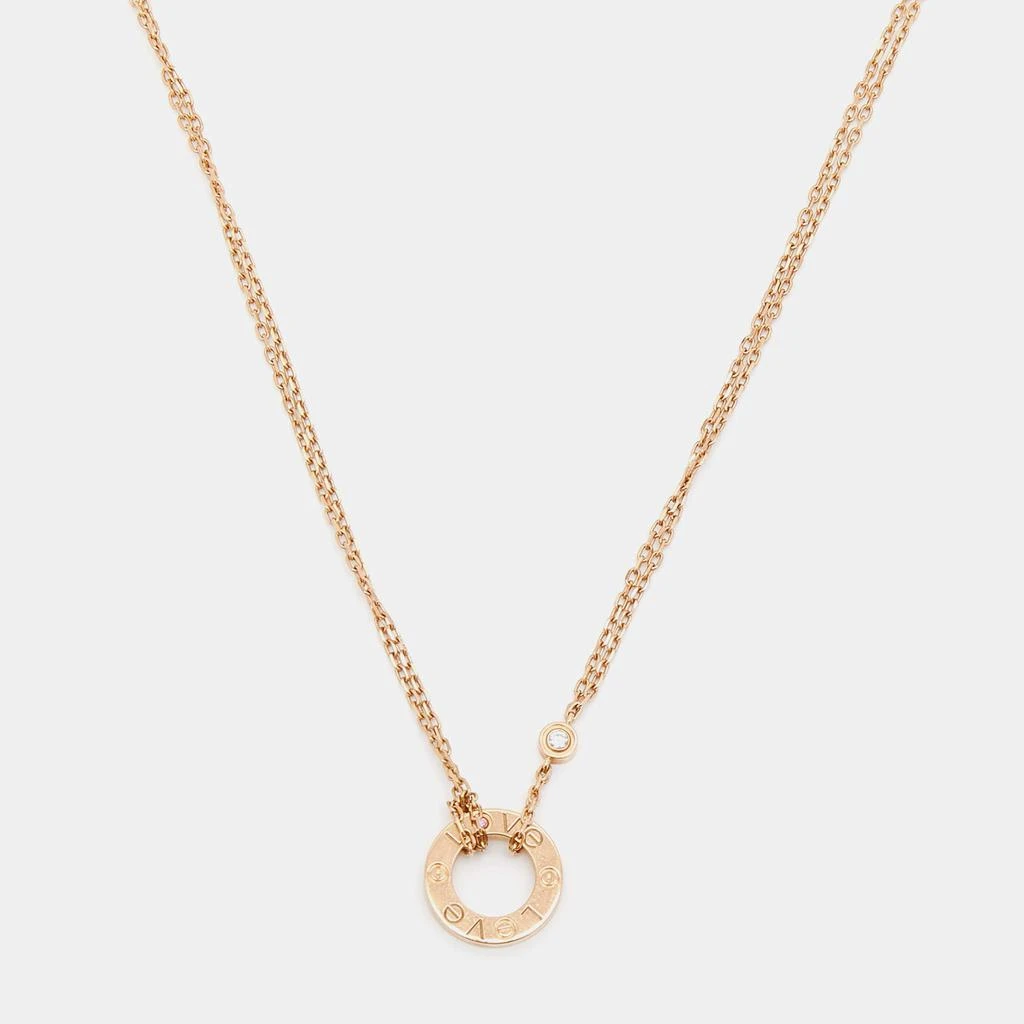 商品[二手商品] Cartier|Cartier Love Xmas Edition Diamond Sapphire 18k Rose Gold Necklace,价格¥11963,第1张图片