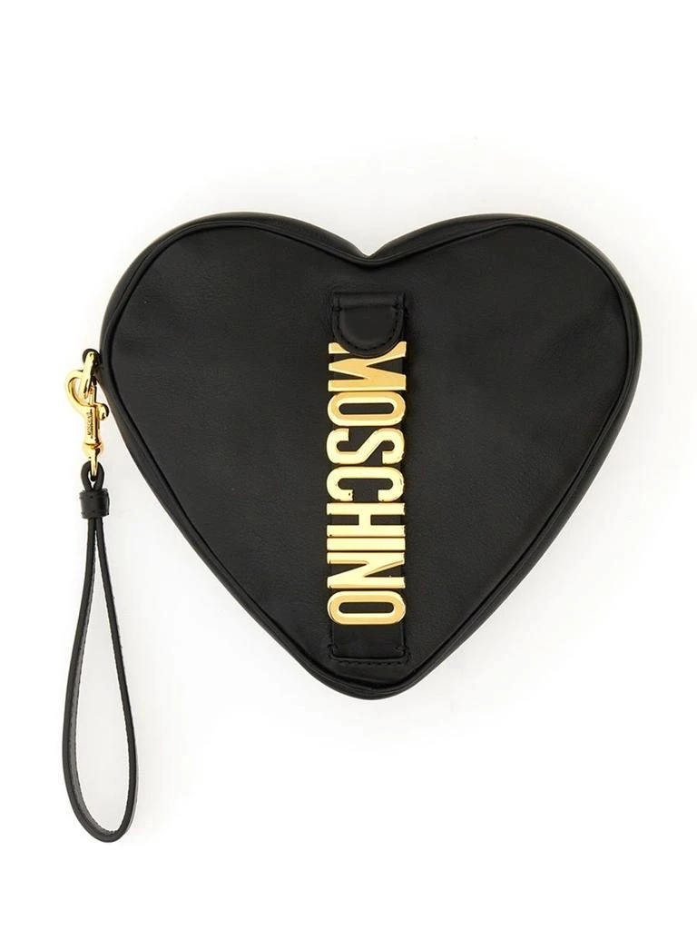 商品Moschino|Moschino Women's  Black Leather Pouch,价格¥4567,第2张图片详细描述