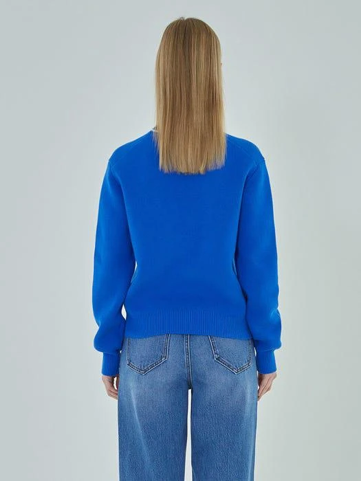 商品Marithe Francois Girbaud|Lettering Knit Top (Blue),价格¥1186,第2张图片详细描述
