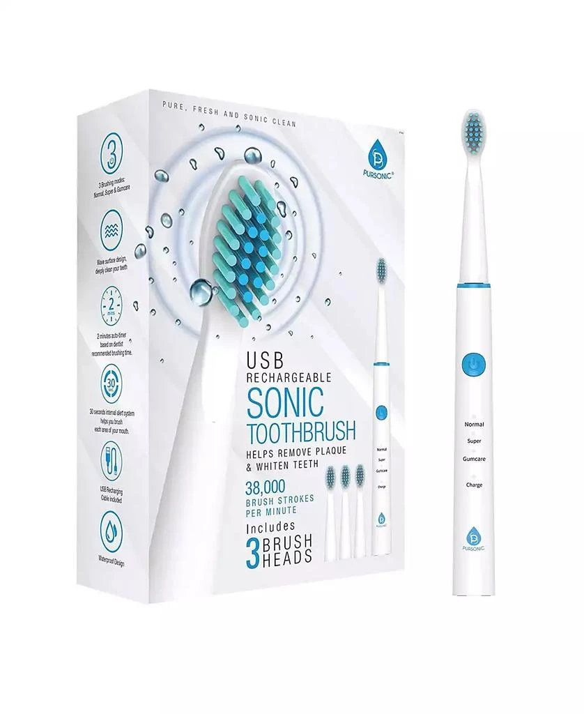 商品PURSONIC|USB Rechargeable Sonic Toothbrush,价格¥113,第1张图片