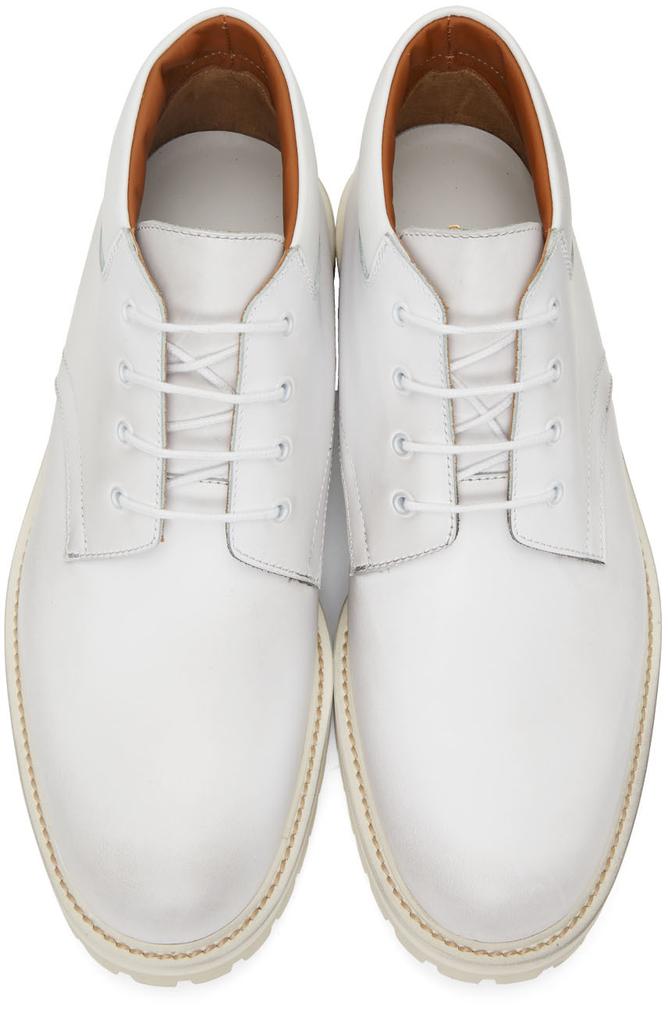 White Combat Derby Lace-Up Boots商品第5张图片规格展示