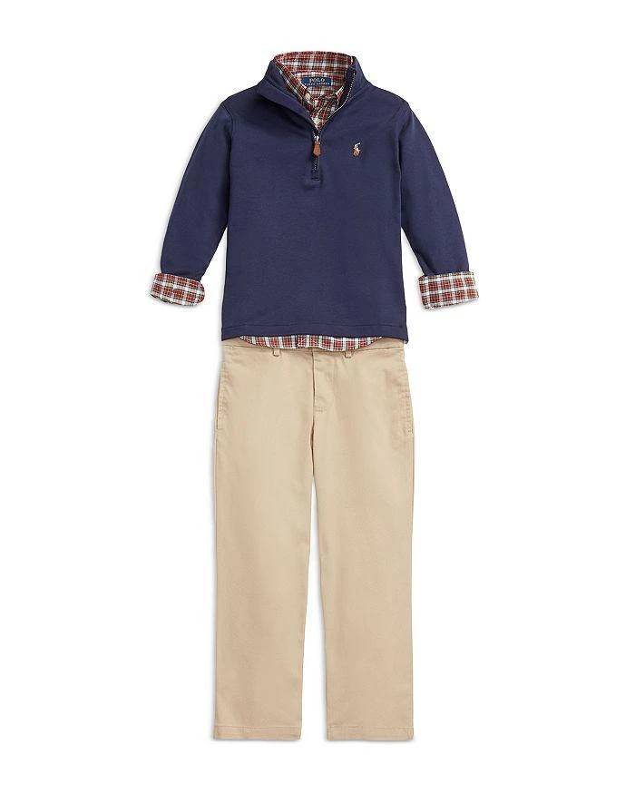 商品Ralph Lauren|Boys' Cotton Interlock Quarter Zip Pullover - Little Kid, Big Kid,价格¥138,第2张图片详细描述