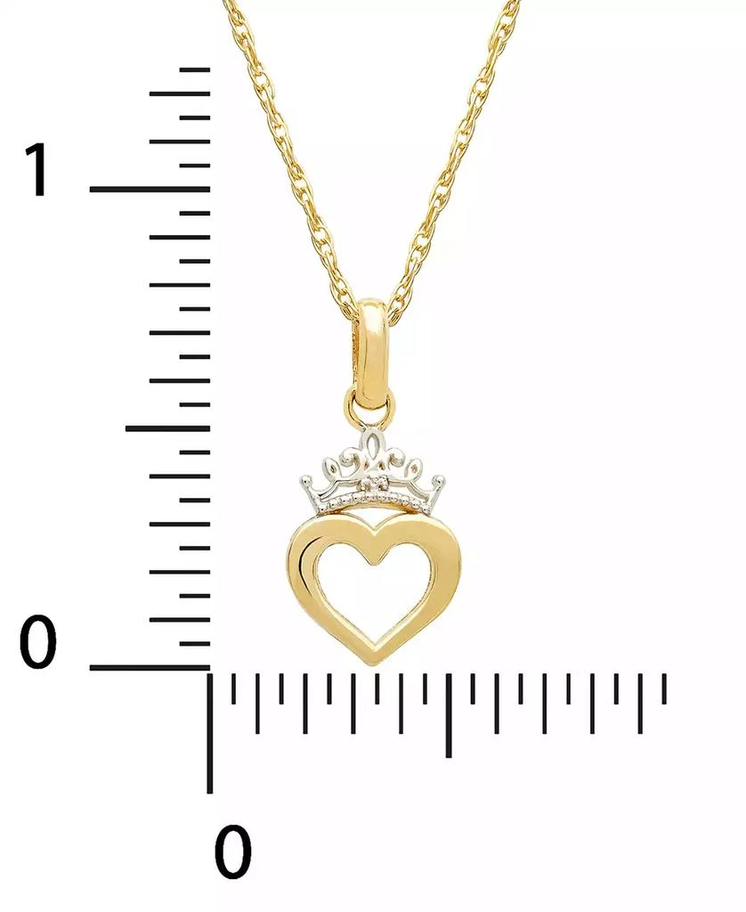 商品Disney|Children's Princess Heart & Tiara 15" Pendant Necklace in 14k Gold,价格¥796,第4张图片详细描述