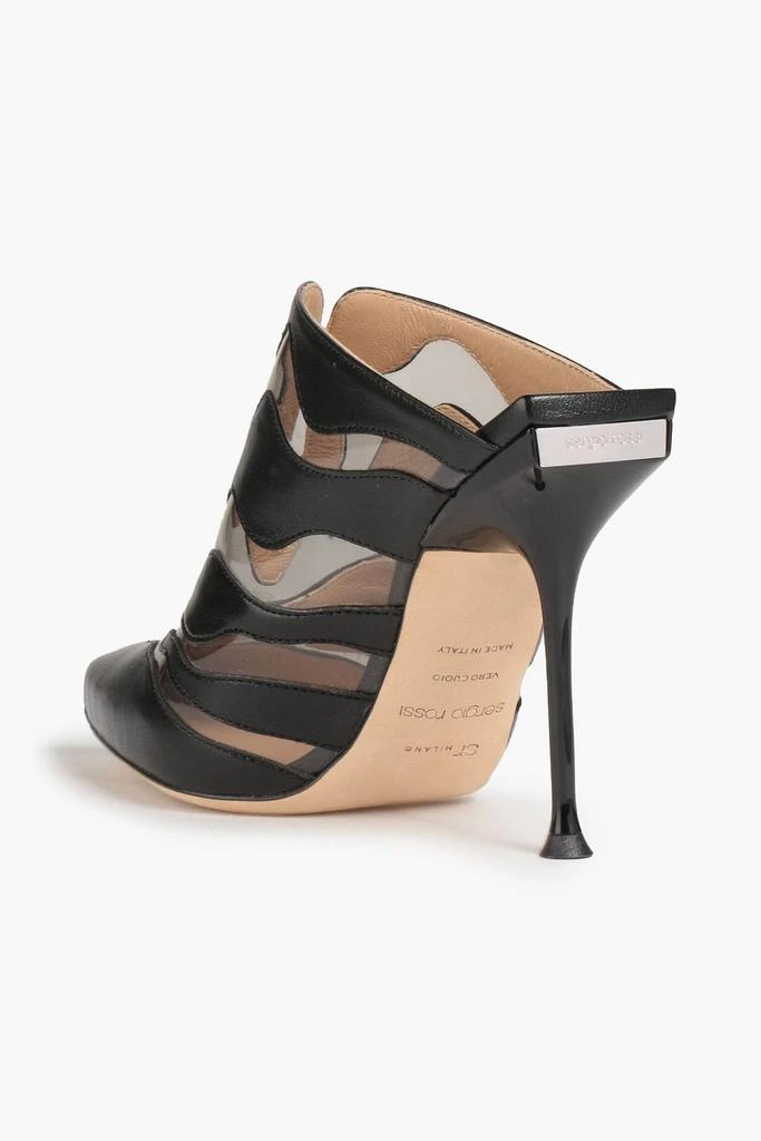 商品Sergio Rossi|Logo-appliquéd PVC and leather mules,价格¥1333,第1张图片