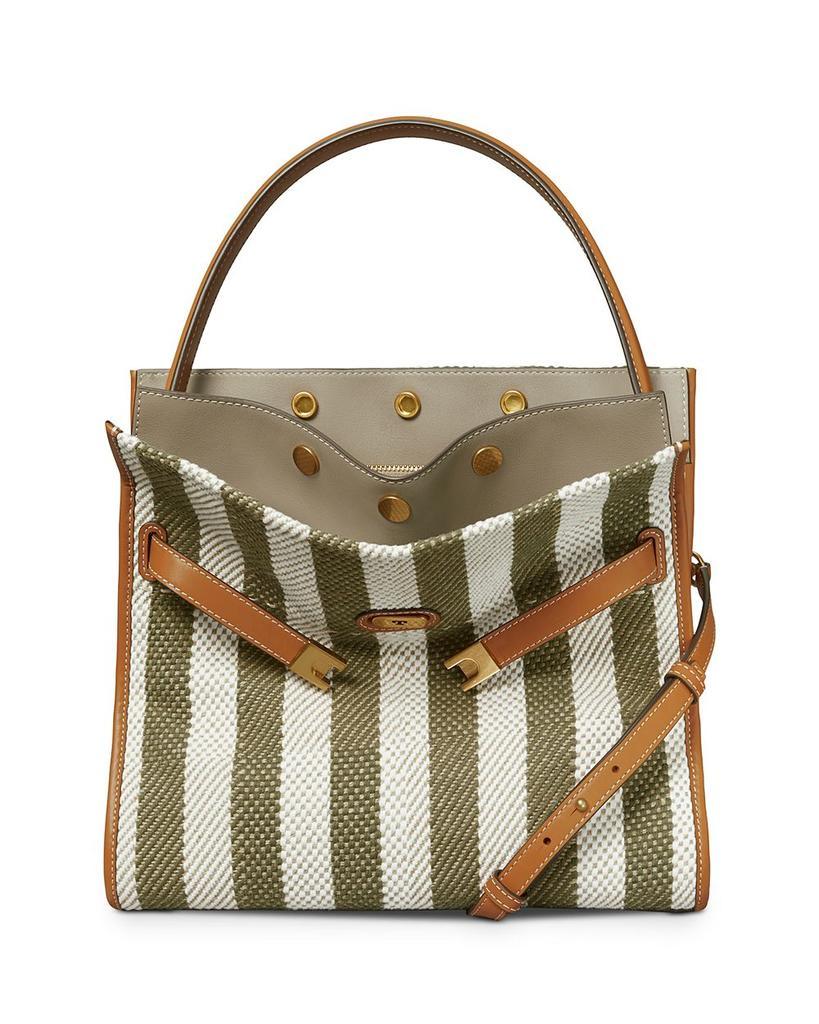 商品Tory Burch|Lee Radziwill Stripe Double Satchel Bag,价格¥5649,第1张图片