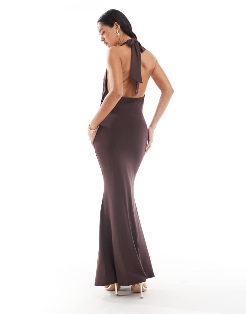 new look halter neck dress New Look Women's Black Cowl Halterneck Midi Dress