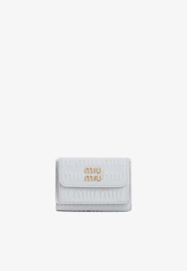 商品Miu Miu|Logo Embossed Wallet in Calf Leather,价格¥3587,第1张图片