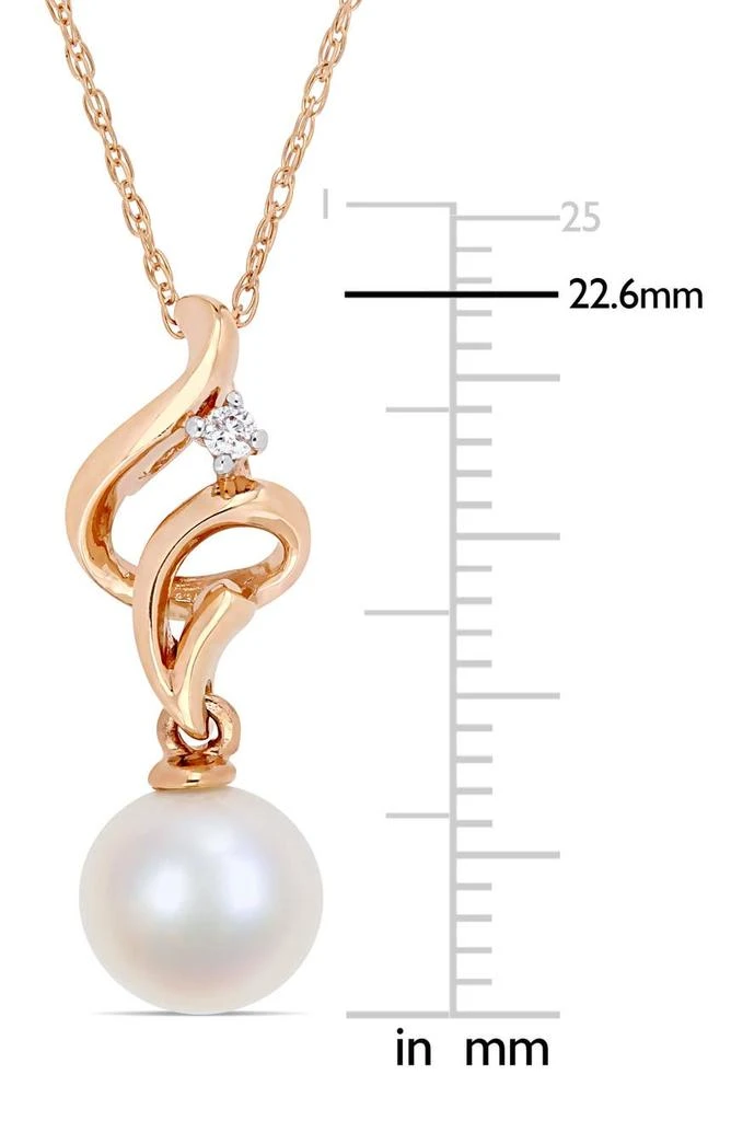 商品DELMAR|Cultured Freshwater Pearl & Diamond Pendant Necklace - 0.02ct.,价格¥2173,第3张图片详细描述