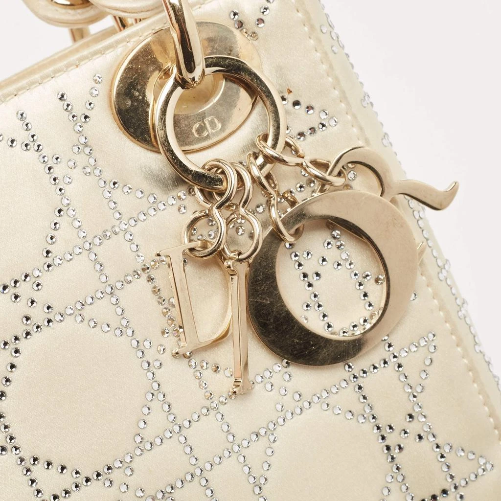 Dior Off White Cannage Satin Mini Crystals Embellished Lady Dior Tote 商品