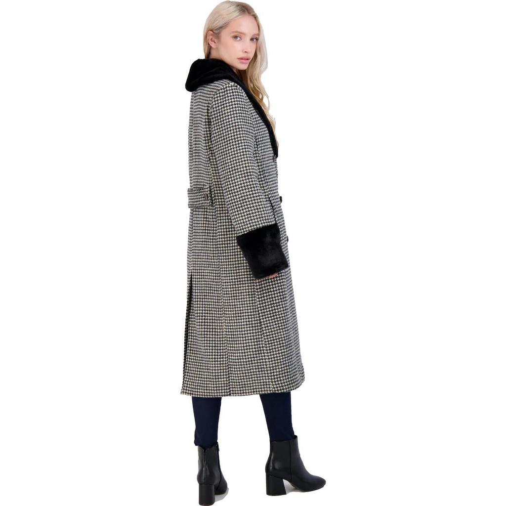 商品Urban Outfitters|Urban Outfitters Women's Printed Double Breasted Wool Coat with Faux Fur Trim,价格¥223,第4张图片详细描述
