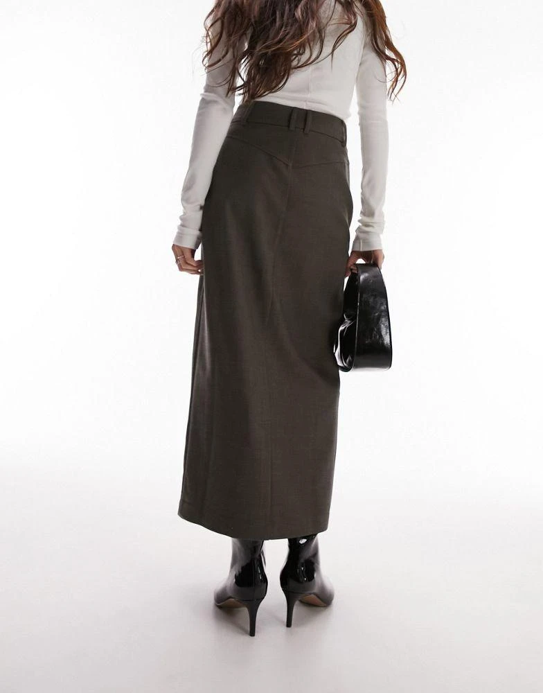 商品Topshop|Topshop long pencil skirt in brown,价格¥441,第3张图片详细描述