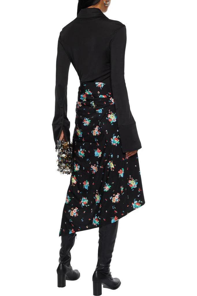 商品Paco Rabanne|Wrap-effect floral-print satin-jersey midi skirt,价格¥934,第1张图片