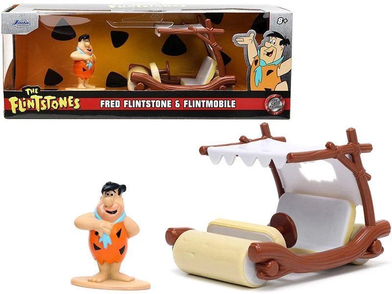 商品Jada|Flintmobile with Fred Flintstone Diecast Figurine "The Flintstones" "Hollywood Rides" Series 1/32 Diecast Model Car by,价格¥196,第1张图片