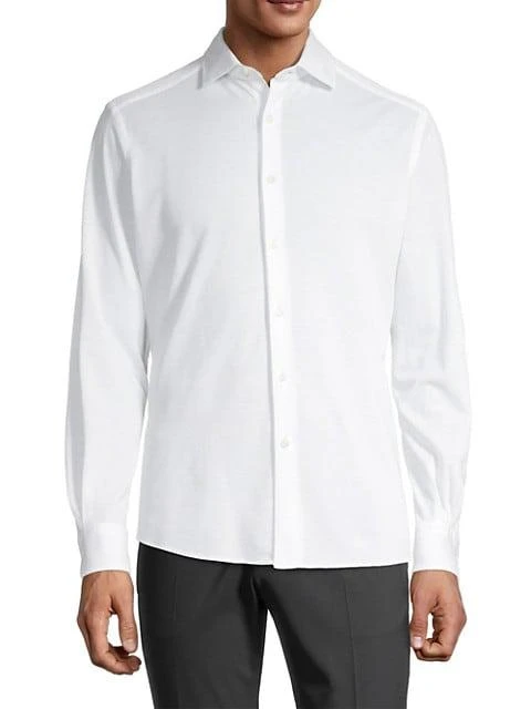商品Zegna|Linen Long-Sleeve Shirt,价格¥813,第3张图片详细描述