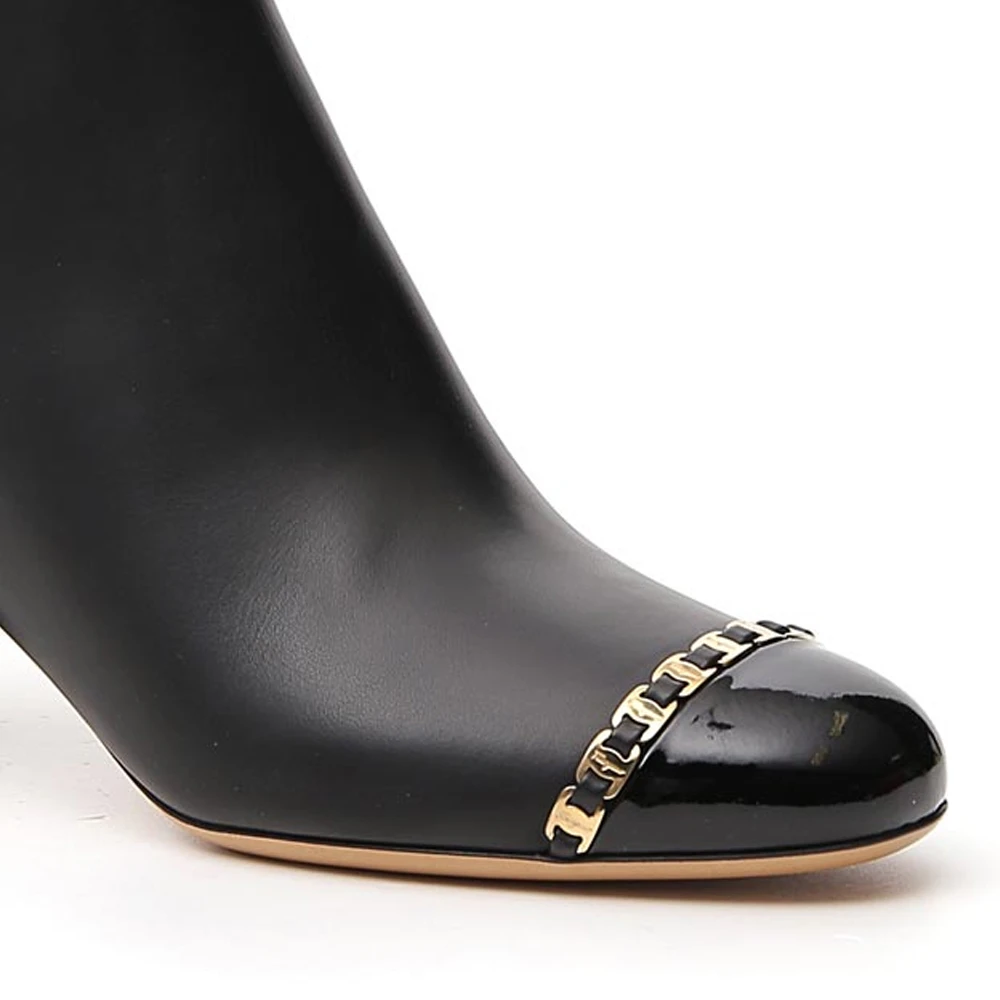 SALVATORE FERRAGAMO 菲拉格慕 女士黑色小牛皮踝靴 01-P057-704006 商品