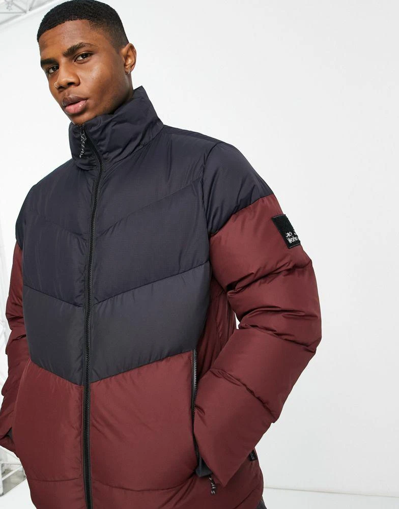 商品Jack Wolfskin|Jack Wolfskin 365 Fearless Down puffer jacket in burgundy,价格¥982,第4张图片详细描述