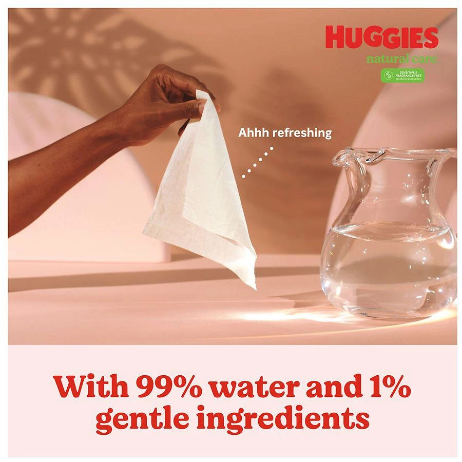 商品Huggies Natural Care|Sensitive Baby Wipes Flip-Top Packs Fragrance Free,价格¥82,第5张图片详细描述