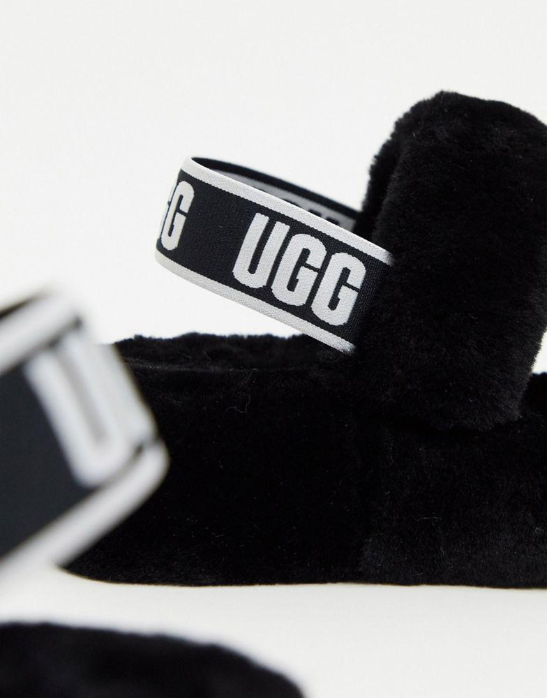 商品UGG|UGG Oh Yeah logo double strap sandals in black,价格¥651,第5张图片详细描述