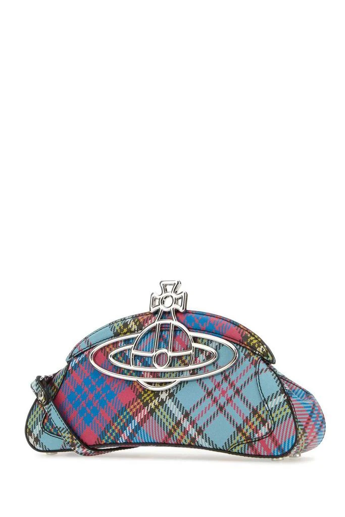 商品Vivienne Westwood|Vivienne Westwood Logo Plaque Checked Handbag,价格¥3087,第3张图片详细描述